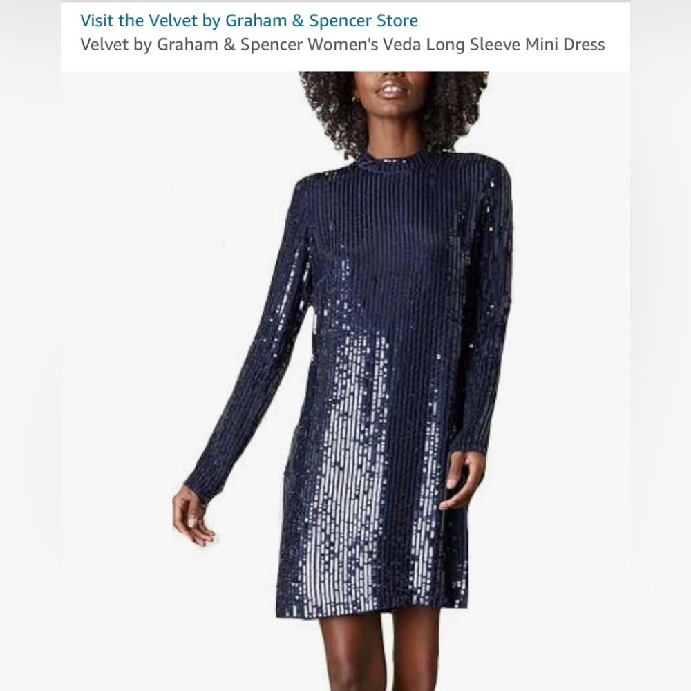 Velvet by graham and Spencer sequin Veda long sleeve mini dress
